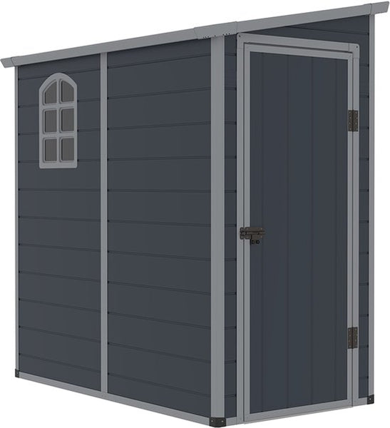 Westmann Kunststof Aanbouw Tuinschuur Hortus L -248x134x194cm - Grijs