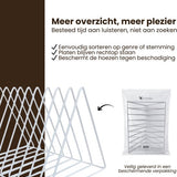 LP Opbergsysteem - Wit - Elpee Opbergrek - Platenrek van Metaal - Opbergrek LP - Vinyl OpbergSysteem - 50 tot 60 Platen - Bordenstandaard - Boekenstandaard
