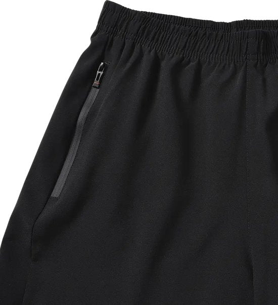SparkNine Swift heren sport broek - met ritszakken - M - zwart - fitness short - ademend - trainingsshort - elastische band met koord - sneldrogend