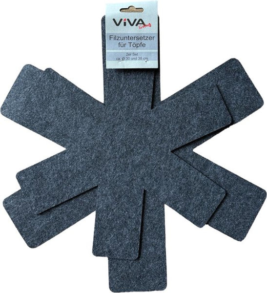 Pannenbeschermer - 2 Stuks - 38 cm en 30 cm - Vilt - Zwart - Optimale Bescherming van je Pannen - Panbeschermer - Onderzetter