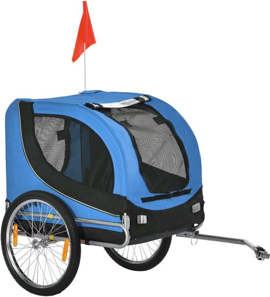 Hondentrailer Fietskar Blauw/Zwart