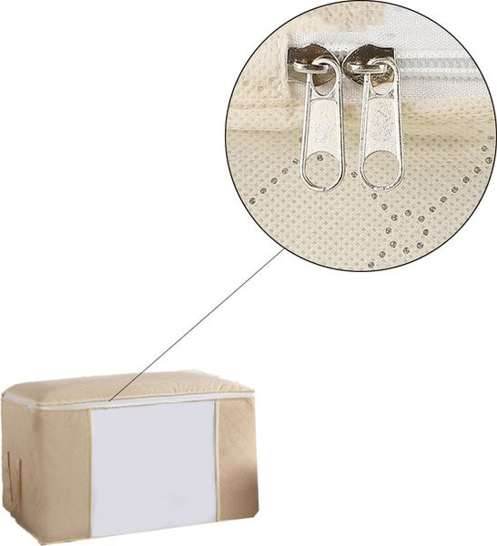 Hoogwaardige Opbergtas voor kleding - Wit - Organizer voor Dekbed - Opbergzak - Opberger voor Seizoenskleding - Zak om ruimte te besparen - Opslag voor dekbed en kleding - Bescherming voor Kleding - Oplossing voor Winterjassen