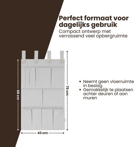 Multifunctionele Hangende Organizer - 8 Vakken - Opbergen met Stijl & Gemak