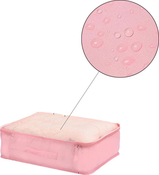 Packing Cubes - Roze - 9-delige set - Packing Cubes Compression - Optimale Koffer Indeling