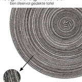 Placemat - 2 stuks - Placemat Rond - 38 cm - Placemats Rond Gevlochten - Tafelonderzetter - Tafel onderleggers - Onderleggers placemat