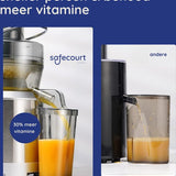 Safecourt Kitchen Sapcentrifuge - Juicer voor Groenten & Fruit - Grote Vulopening - 3 snelheden - 1200 Watt