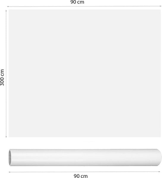 Whiteboard Folie XL Elektrostatisch (300 x 90 cm) - Whiteboard - Beschrijfbare Muurfolie - Elektrostatische Whiteboardfolie - Schoolbord Folie - Memobord Folie - Elektrostatische Folie