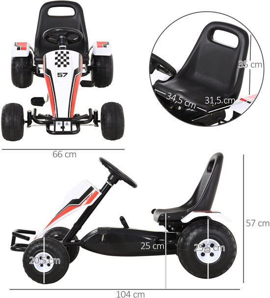 4goodz Skelter met Remmen - Racing design Rood/Wit