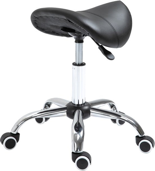 Ergonomische Zadelkruk Kunstleer Amazonekruk in Hoogte Verstelbaar 49-61 cm - Zwart