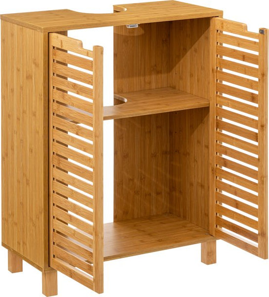Sicela Wastafelonderkast met Uitsparing - 28x60x80 cm - Wastafelmeubel Bamboe