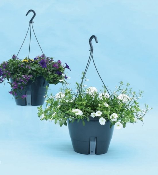Aqua Easy - Met Waterreservoir - 32cm - Hangppot voor buiten - Bloempotten voor buiten - Bloempot - Waterbesparend -Bloempot buiten - Bloempot Kunststof - Planten hanger - Bloempotten - Cadeau - Verjaardag Cadeau - Moederdag Cadeau - Vaderdag Cadeau.