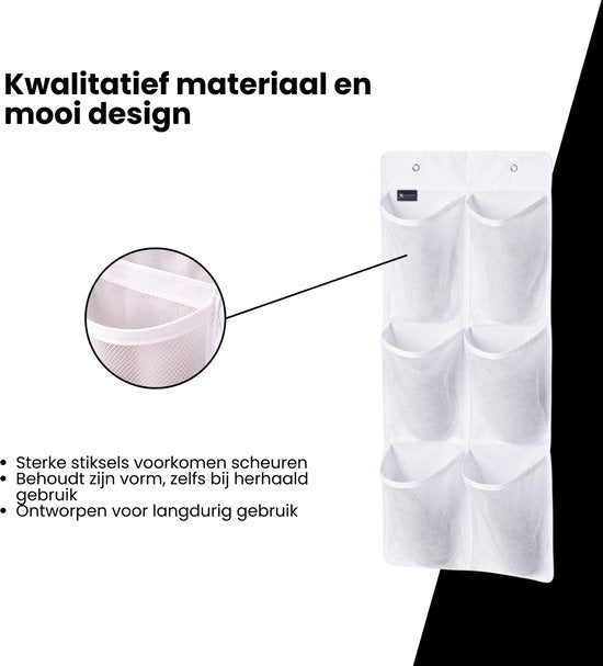 Schoenenkast Hangend - Schoenenzak 6 vakken - Opbergen van Schoenen aan Deur - Schoenenzak Wit - Oplossing voor rondslingerende schoenen - Hoogwaardige Schoenenkast
