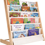 Kinderboekenkast - Bruin - Hout met Linnen - Kinderboekenrek - Boekenrek Kinderkamer