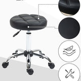 Ergonomische Rolkruk Kunstleer - Werkkruk in Hoogte Verstelbaar 51-67 cm - Zwart