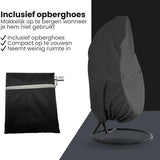Beschermhoes Hangstoel Egg - Zwart - 190 x 115 cm - Waterproof - Universeel model - Hoes van Egg Chair - Waterdichte Beschermer voor Egg Stoel met Standaard