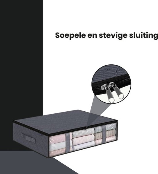 Onderbed opbergtas - 2 stuks - 60x45x15 cm - Kleding of Dekbed opbergen onder het Bed