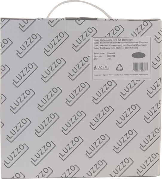 Luzzo® Regendouchekop Ø25 cm - Universele extra Platte Hoofddouche Rond RVS - Zwart