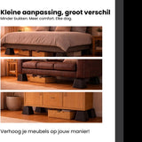 Meubelverhoger Set - Verstelbare Poten - 8 stuks - Zwart - 3 verschillende hoogtes: 10 cm, 15 cm of 22,5 cm