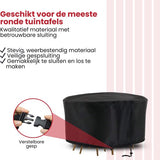 Tuinmeubelhoes Rond - Zwart - Beschermhoes voor je Tuinset - Tuinmeubelbeschermhoes