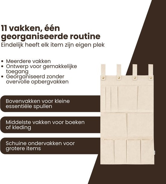 Multifunctionele Hangende Organizer - 8 Vakken - Opbergen met Stijl & Gemak