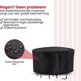 Tuinmeubelhoes Rond - Zwart - Beschermhoes voor je Tuinset - Tuinmeubelbeschermhoes