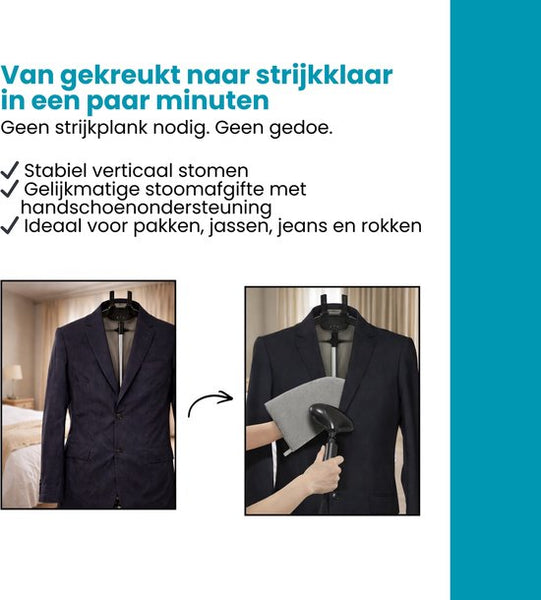 Kledingstomer Standaard met Handschoen – Verstelbare Stoomstandaard voor Kleding – 360° Draaibare Kledinghouder – Staande Kledinghanger voor Stomen & Ontkreuken