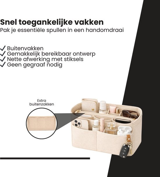 Handtas organizer - Bag in Bag - 11 ruime vakken - 17 9 Tasorganizer