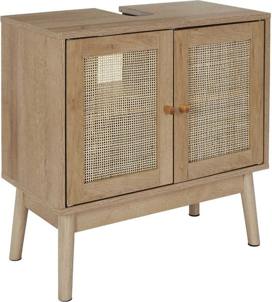 Wastafelonderkast Bali met Uitsparing - 30x60x70 cm - Wastafelmeubel Bruin