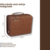 Luxe Laptoptas Organizer – Aktetas met Handvat – Documentenmap voor Laptop, Tablet & Accessoires – Zakelijke Opbergtas – Bruin