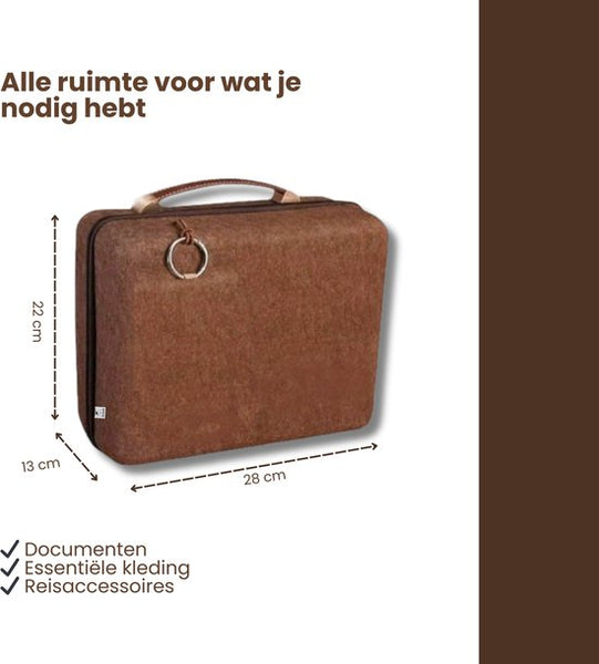 Luxe Laptoptas Organizer – Aktetas met Handvat – Documentenmap voor Laptop, Tablet & Accessoires – Zakelijke Opbergtas – Bruin