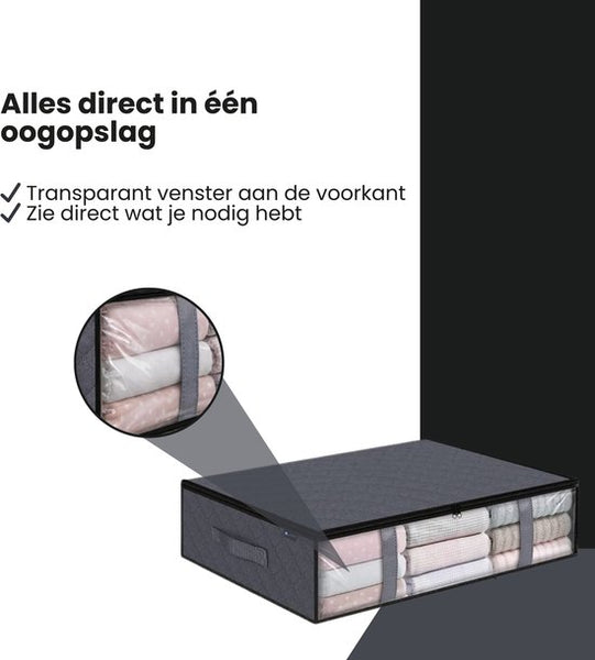 Onderbed opbergtas - 2 stuks - 60x45x15 cm - Kleding of Dekbed opbergen onder het Bed