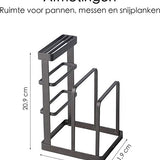 Keuken Organizer - 20,9 cm x 14 cm - Zwart - Messenhouder - Aanrecht organizer - Messenblok voor het aanrecht