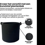 Kweekzak 40 cm – Stoffen Kweekpot met Handgrepen – Ademend & Herbruikbaar – Groeizak voor Groenten, Fruit en Kruiden – Zwarte Plantenbak Buiten & Binnen – 32L