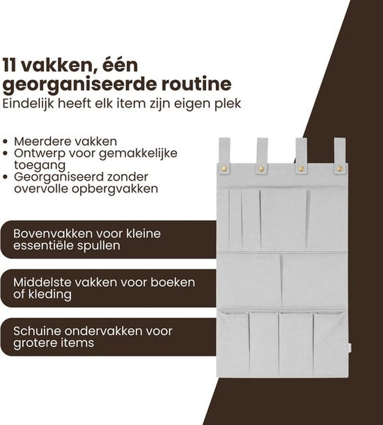 Multifunctionele Hangende Organizer - 8 Vakken - Opbergen met Stijl & Gemak