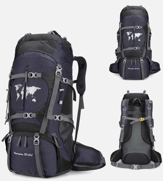Trekking Rugzak 70+5L – Grote Backpack voor Reizen, Hiken & Backpacken – Ergonomisch, Ademend & Waterafstotend