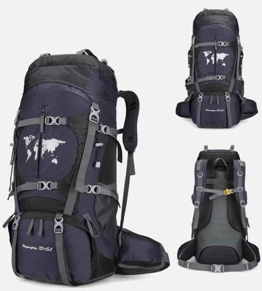 Trekking Rugzak 70+5L – Grote Backpack voor Reizen, Hiken & Backpacken – Ergonomisch, Ademend & Waterafstotend