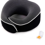 Reis Nekkussen Memory Foam – Ergonomisch Reiskussen voor Vliegtuig, Auto & Trein – Neksteun Reizen – Comfortabel Slaapkussen – Inclusief Oordoppen – Lichtgewicht & Compact