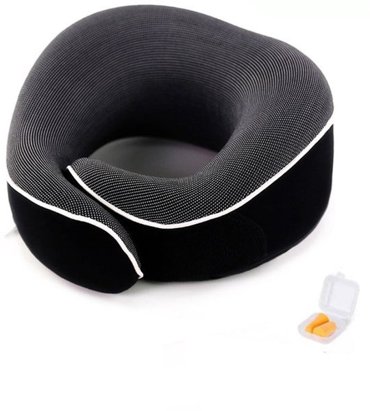 Reis Nekkussen Memory Foam – Ergonomisch Reiskussen voor Vliegtuig, Auto & Trein – Neksteun Reizen – Comfortabel Slaapkussen – Inclusief Oordoppen – Lichtgewicht & Compact