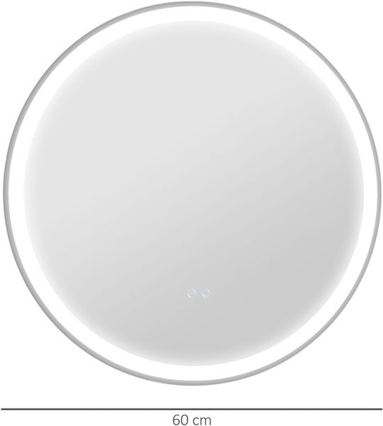 4goodz Ronde Badkamerspiegel 60 cm LED Verlichting - Zilver