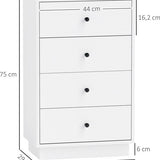 4goodz Ladenkast met 4 Laden 29x47x 79 cm - Wit