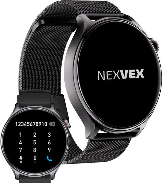 Nexvex® Ultra 2X Smartwatch - Sporthorloge met Belfunctie - Bloeddrukmeter - Stappenteller - Hartslagmeter - Bluetooth Activity Tracker - Android, iOS - 1.46 Inch - Zwart - Staal