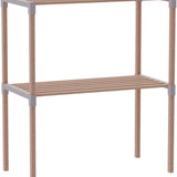Fixwood 2-laags Ovenrek – Keukenrek van Hout en Kunststof – Magnetron Rek – 58x34x63 cm – Multifunctioneel Opslagrek – Extra Werk- & Opbergruimte