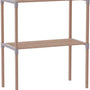 Fixwood 2-laags Ovenrek – Keukenrek van Hout en Kunststof – Magnetron Rek – 58x34x63 cm – Multifunctioneel Opslagrek – Extra Werk- & Opbergruimte