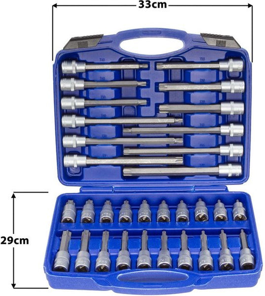 hanSe Werkzeuge® set 32 delig bitjes Torx Extra Lang in Koffer