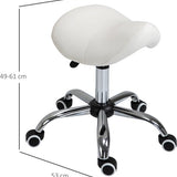 Ergonomische Zadelkruk Kunstleer Amazonekruk in Hoogte Verstelbaar 49-61 cm - Wit