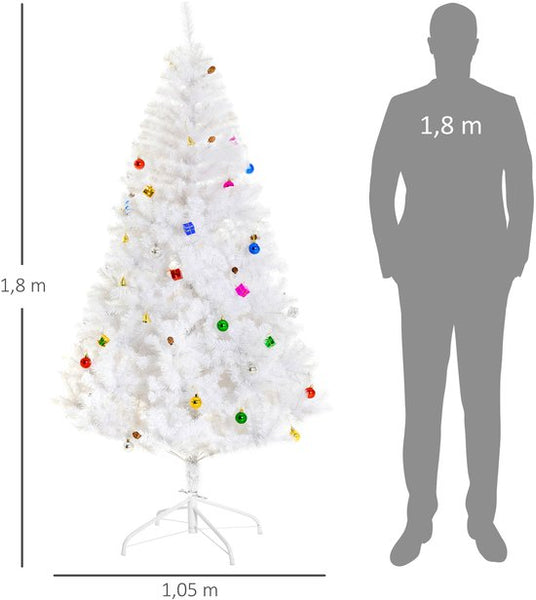Witte Kunstkerstboom Kant-en-Klaar met decoratie - Wit