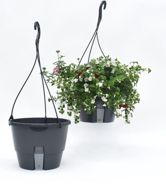 Aqua Easy - Met Waterreservoir - 32cm - Hangppot voor buiten - Bloempotten voor buiten - Bloempot - Waterbesparend -Bloempot buiten - Bloempot Kunststof - Planten hanger - Bloempotten - Cadeau - Verjaardag Cadeau - Moederdag Cadeau - Vaderdag Cadeau.