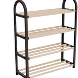 Fixwood Schoenenrek 4 Lagen – Zwart - Ruimtebesparend Schoenenkast – Modern Design – Voor 12+ Paar Schoenen – Opbergsysteem Schoenenrek Hal, Slaapkamer of Woonkamer