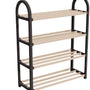 Fixwood Schoenenrek 4 Lagen – Zwart - Ruimtebesparend Schoenenkast – Modern Design – Voor 12+ Paar Schoenen – Opbergsysteem Schoenenrek Hal, Slaapkamer of Woonkamer