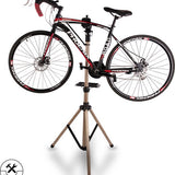 4toolz® Fiets Reparatiestandaard PRO – Aluminium – 360° Draaibaar - Met Gereedschapsbakje